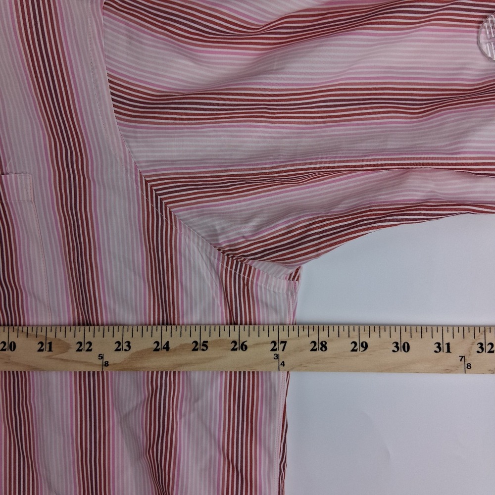 Turnbull & Asser 2XL French Cuff Dress Shirt Size 18 Red Pink White XXL London - Picture 4 of 6